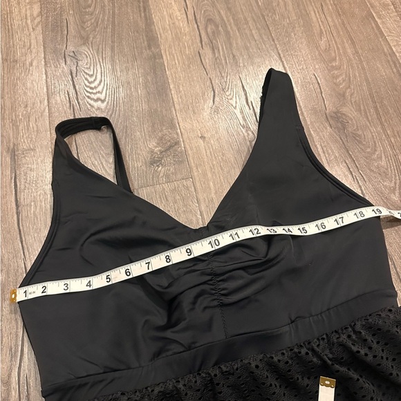 SWIM BY CACIQUE DRESS SWIMSUIT PLUS Size 20BLACK Mesh Crochet ONE PIECE Beach - Picture 10 of 11